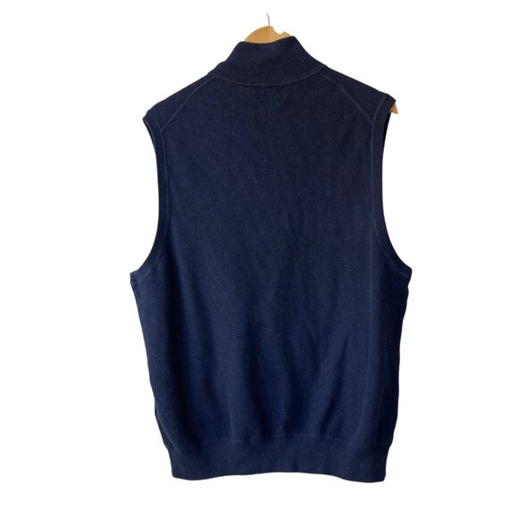 Polo Ralph Lauren Mens Sweater Vest Size XXL 2XL Navy Blue Full Zip Pima Cotton - Picture 2 of 6